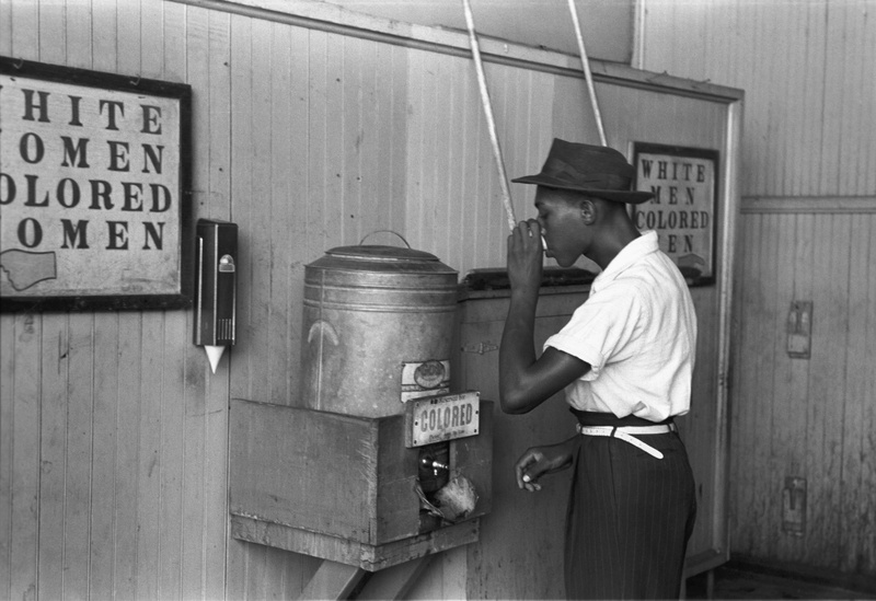 container, indoors, food and drink, shirt, males, one person, mid adult, 1939, america, occupation, side view, men, industry, adult, greyscale, discrimination