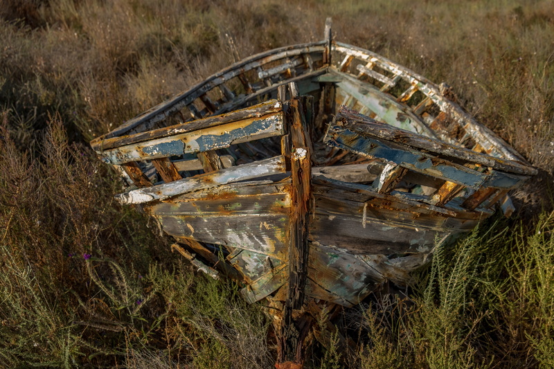 ruined, deterioration, decline, 5K, without the sea, abandoned, outdoors, field, grass, abandonment, inspiration, land, plant, broken, weathered, Abandoned Ship