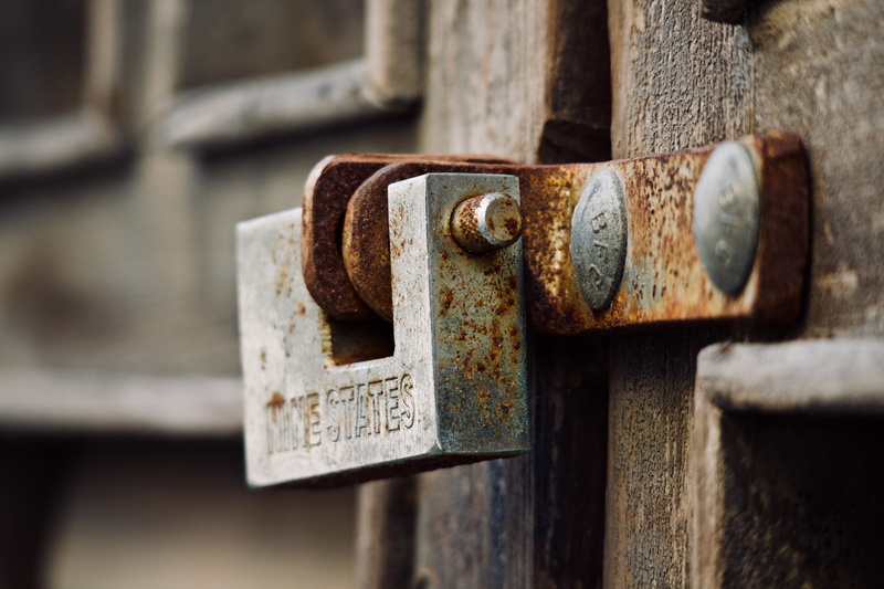 iron, protection, decadence, deterioration, no people, entrance, 5K, rust, metal, latch, security, padlock, old, weathered, lock, nails, closed, wood - material