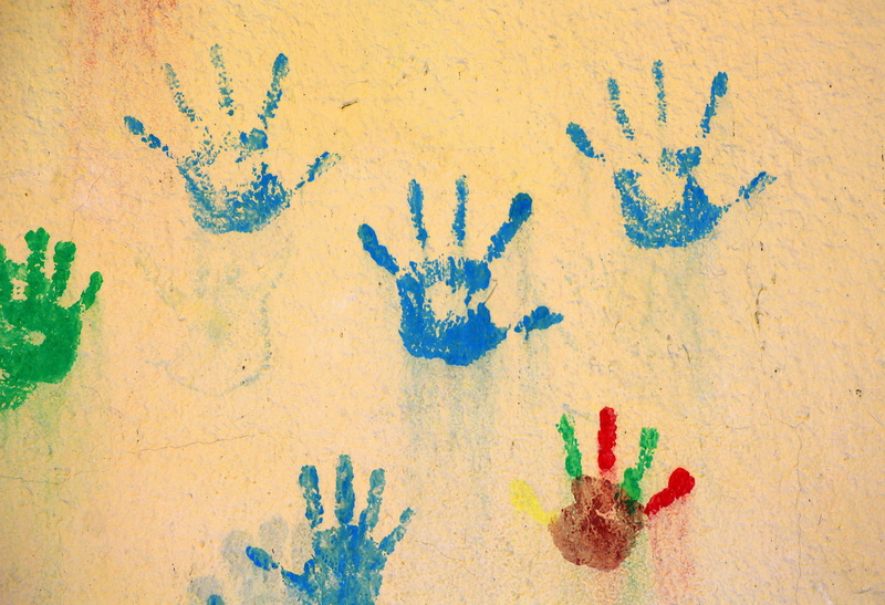fingerprint, wall - building feature, integration of, fingers, representation, handprint, creativity, lake dusia, palm, childrens hands, close-up, children