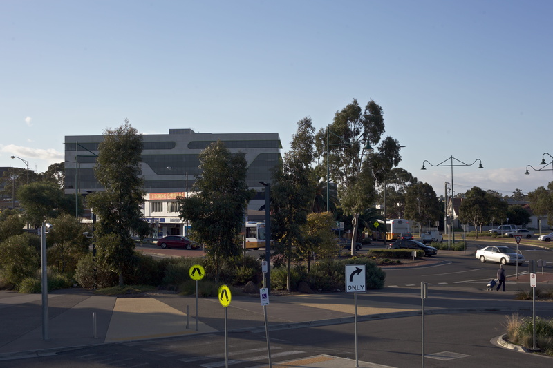 clear sky, built structure, sunlight, building exterior, sign, car, tree, 5K, trees, sunshine, outdoors, driving, road, motor vehicle, australia, trains
