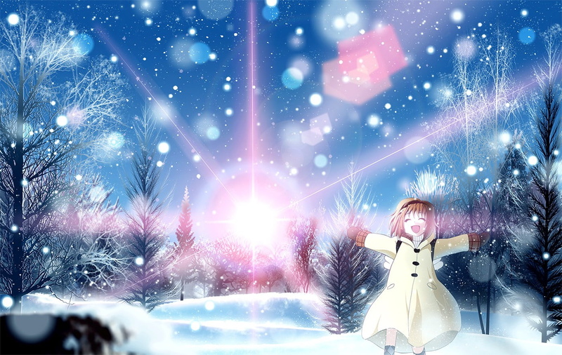 celebration, nature, anime, outdoors, one person, warm clothing, portrait, winter, snow, 720P, clothing, Kanon, snowing, anime girls, real people, cold temperature