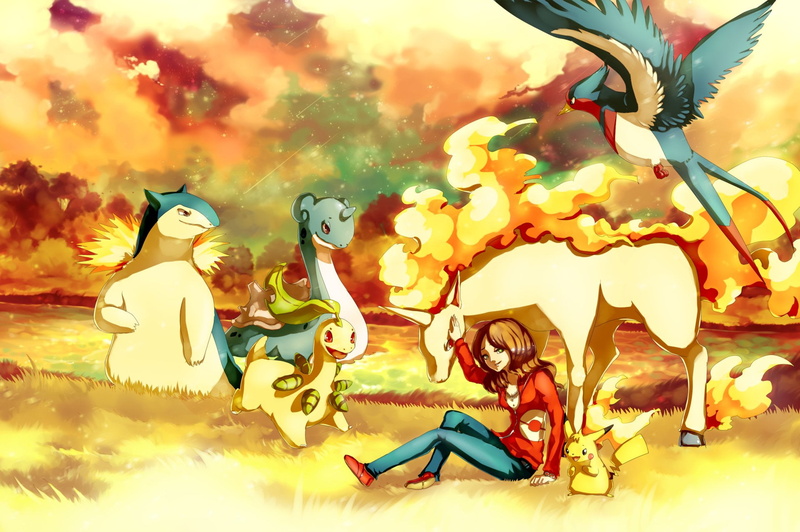 Red Eyes, day, toy, Pikachu, Green Eyes, carousel horses, mammal, domestic animals, Lapras (Pokémon), livestock, art and craft, Bayleef (Pokémon), Girl