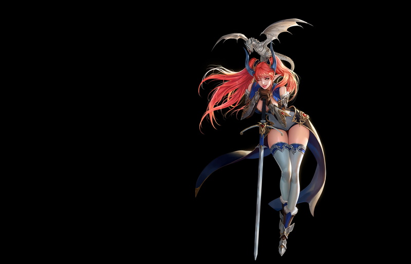 TaeKwon Kim(A-rang), 4K, girl, dragon, fantasy