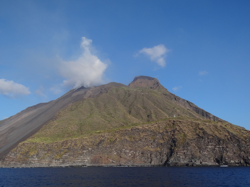 islands, volcanic Crater, lava, tranquil scene, stromboli, volcanism, sea, no people, mountain, ingrid, travel destinations, caldera, holiday, mountain peak