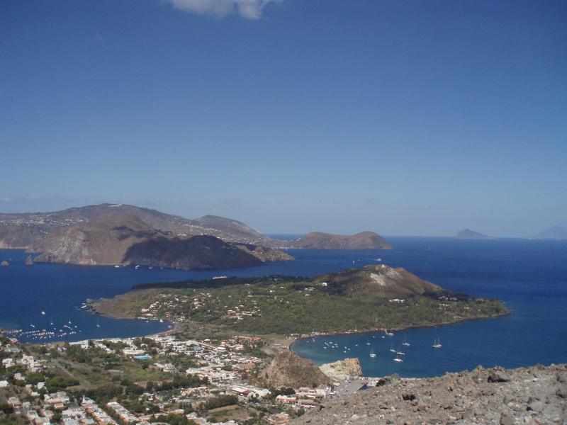 tranquility, aeolian islands, mountain range, copy space, landscape, costa, summer, sun, water, clear sky, sea, land, sky, mountain, scenics - nature, 2K
