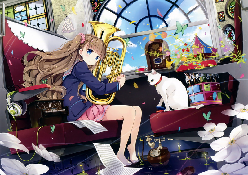 day, amusement park ride, craft, instrument, art and craft, human representation, table, representation, toy, amusement park, 2K, cat, Anime, carousel