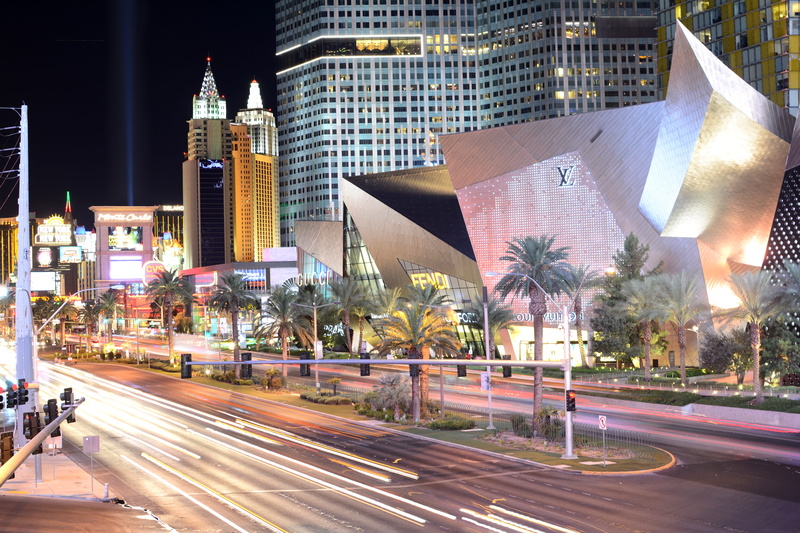 buildings, financial district, night, building exterior, sin city, strip, street, illuminated, road, landscape, building, outdoors, near, modern, blurred motion