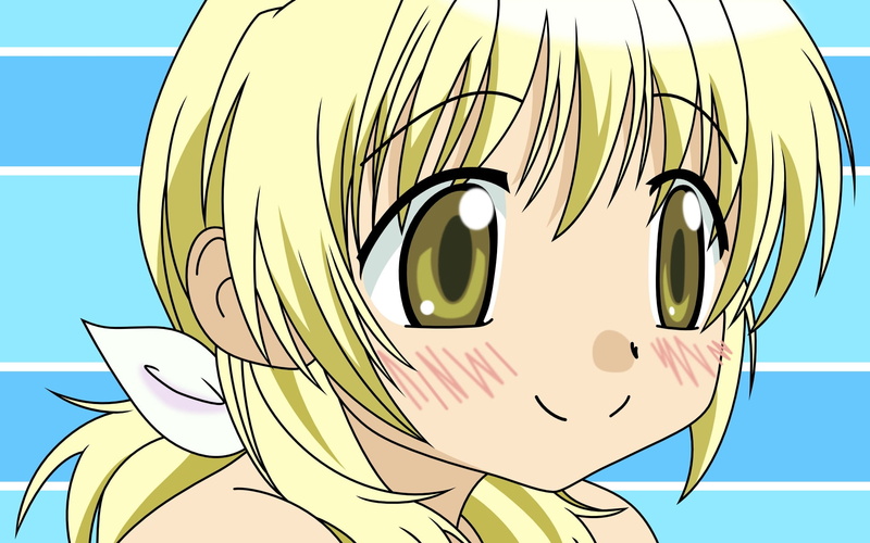 miyako, hidamari sketch, close-up, character, male likeness, female, no people, 1080P, sky, girl, creativity, day, blond, anime, illustration, cartoon