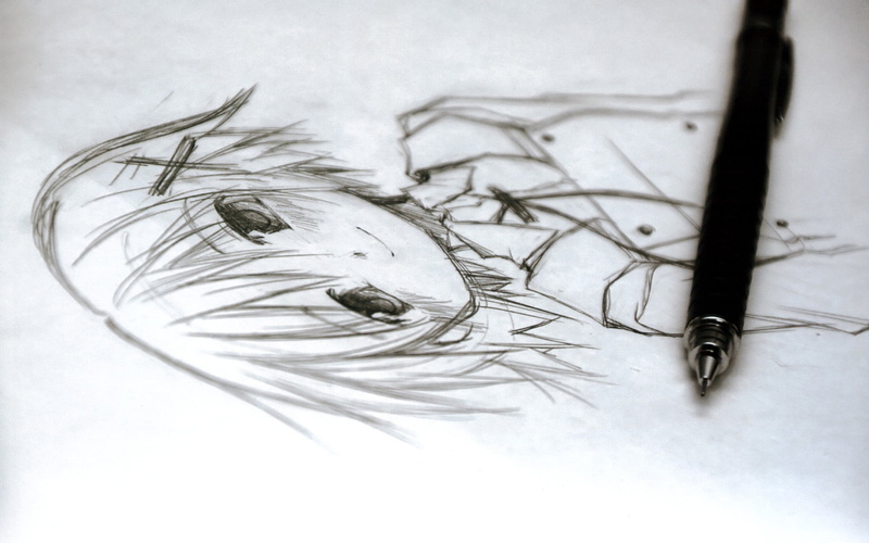 white background, pen, creativity, studio shot, white color, figure, fountain pen, yuno, white, high angle view, ink, selective focus, hidamari sketch