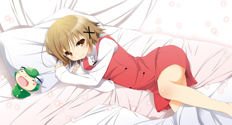hair, hidamari, sketch, yume, owari, yuno, eyes, brown, bed, 720P, short