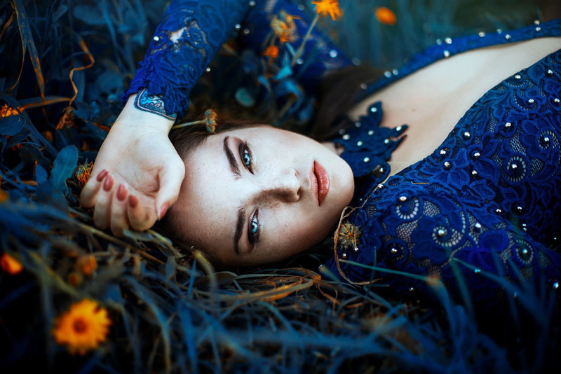 women, Ronny Garcia, blue eyes, looking at viewer, 1080P, tattoo