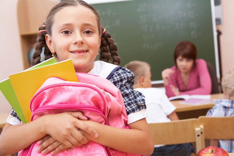 indoors, childhood, holding, backpack, student, desk, innocence, intelligence, caucasian Ethnicity, school Building, book, asian Ethnicity, latin American and Hispanic Ethnicity