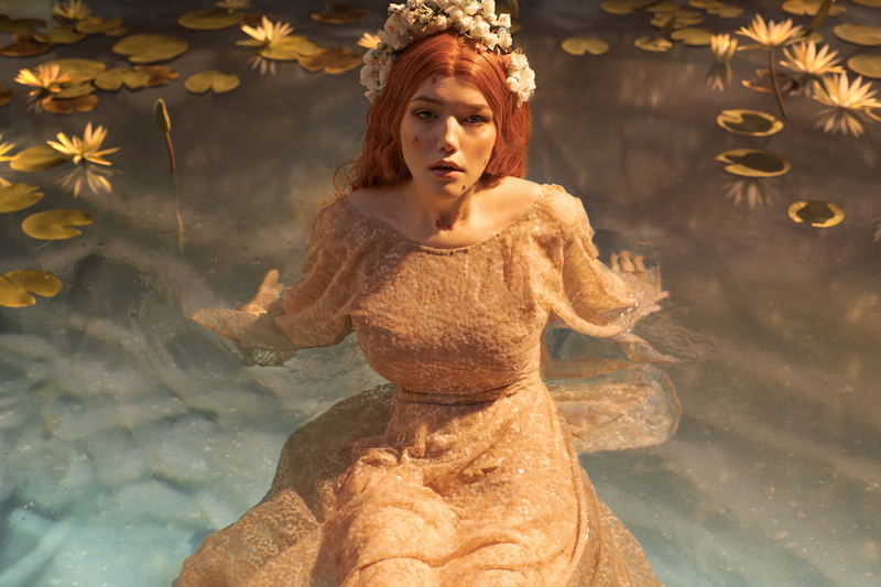 women, looking at viewer, water, 5K, cosplay, wet, redhead, Lada Lyumos, long hair, model