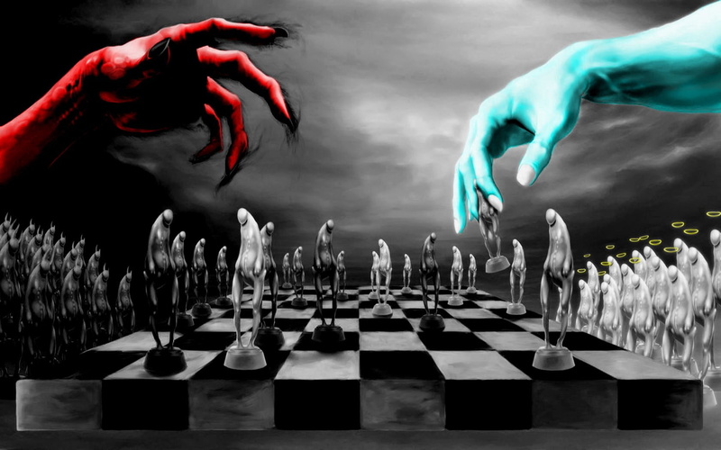 hands, cloud - sky, human body part, leisure activity, sky, arrangement, human hand, Devil, selective coloring, board game, large group of objects, day