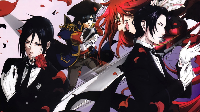 1080P, crowd, standing, leisure activity, anime, day, real people, carnival, red, Black Butler, representation, arts culture and entertainment, people