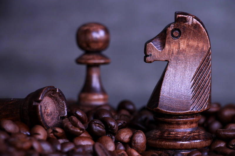 pawn, 4K, horse, chess, coffee, coffee bean, wooden chess set