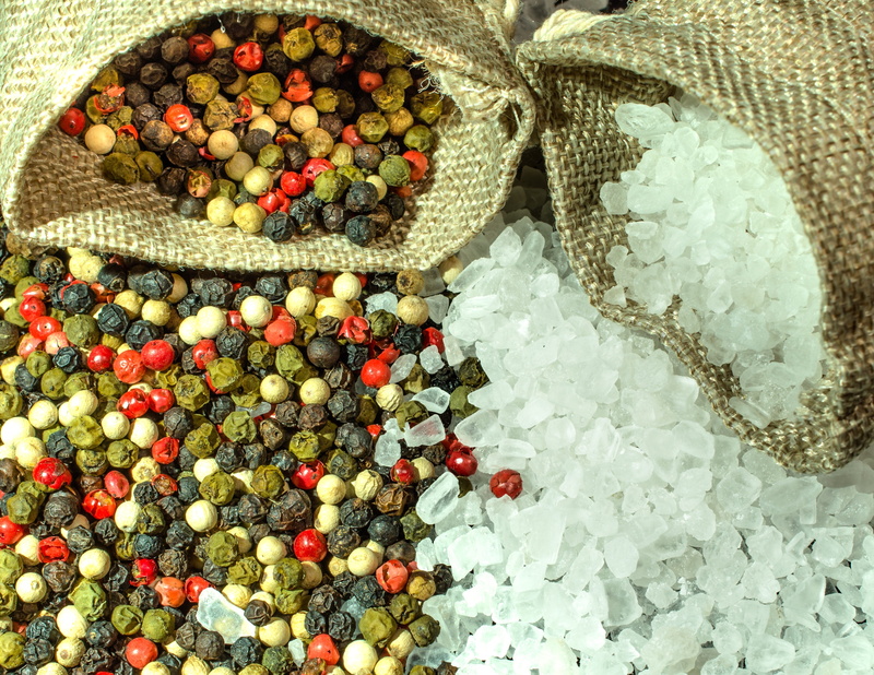 kitchen, season, indoors, close-up, sharpness, large group of objects, sharp, pepper, fruit, variation, salt, spices, celebration, day, grains, food, still life