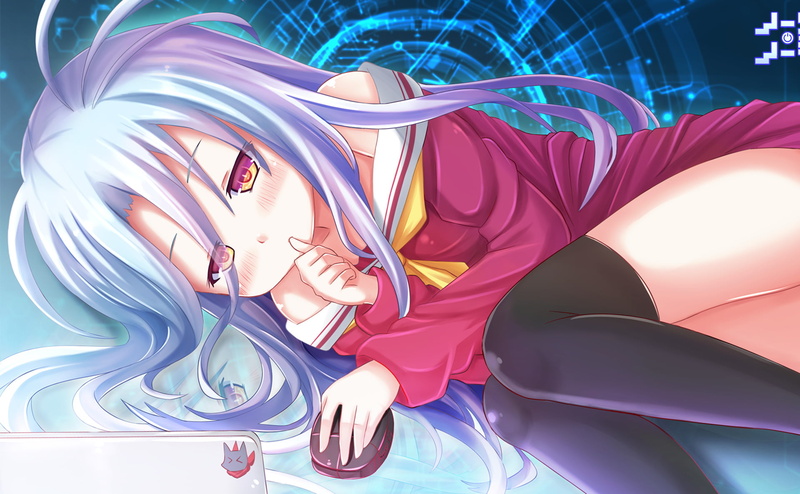 clothing, young, lying down, 1080P, child, relaxation, childhood, adult, No Game No Life, real people, lifestyles, blue, one person, bed, close-up, Shiro (No Game No Life)