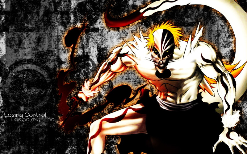 ichigo, art, anime, bleach, hd, losing, control, 720P, vizard