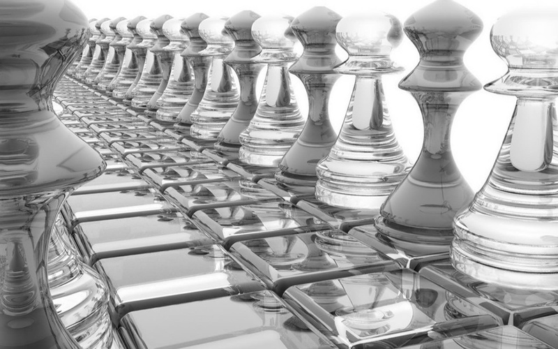 Digital Art, no people, Abstract, Black and White, indoors, knight - chess piece, strategy, leisure activity, leisure games, repetition, 3D