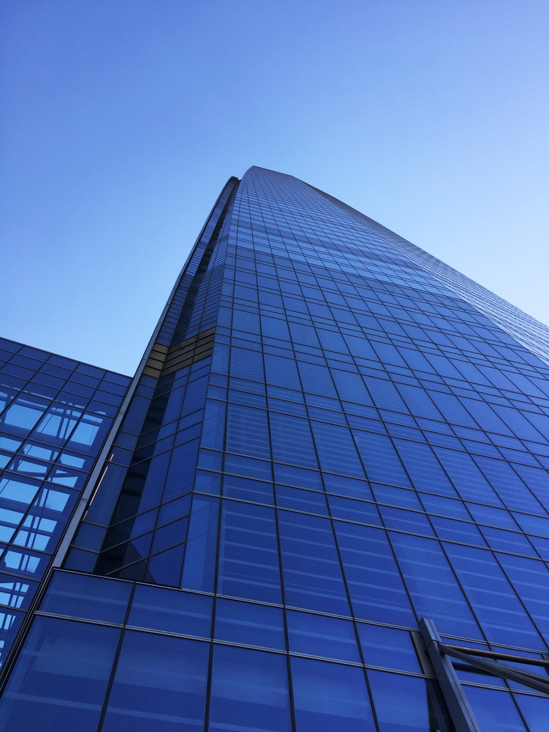 low angle view, sky, nature, clear sky, skyscraper, 2K, tall - high, reflection, city, office building exterior, costanera, glass, otto, glass - material