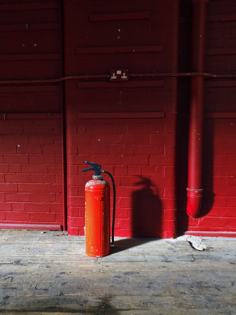 brickwork, building, building exterior, wall - building feature, wall, 4K, entrance, no people, emergency equipment, accidents and disasters, security