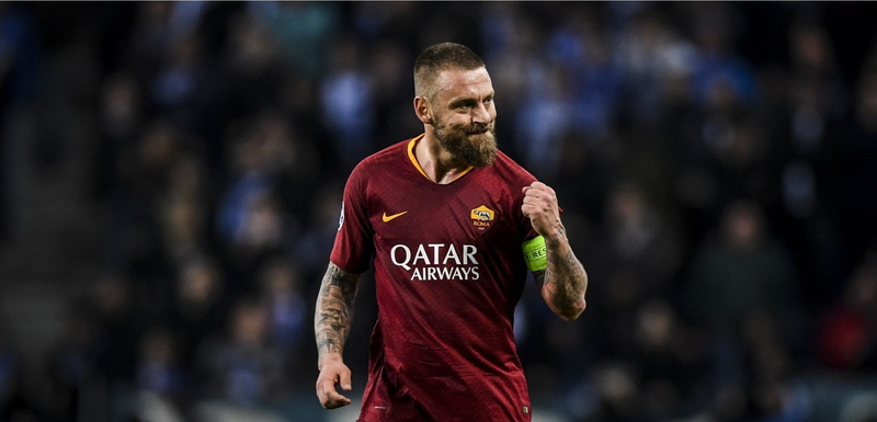 red, UEFA, ASR, AS Roma, captain, Nike, Rome, De Rossi, Football Player, Daniele De Rossi, 1080P, sport, Champions League, Football, yellow