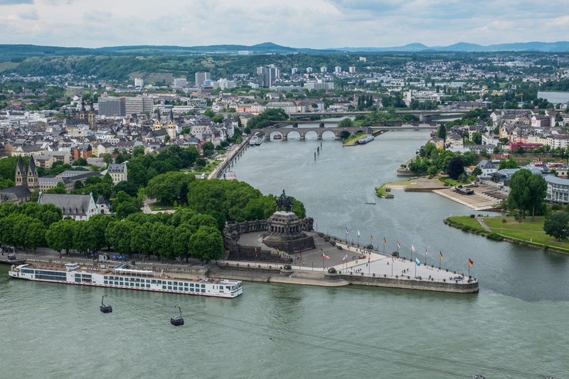 transportation, 4K, building, connection, tourism, skyscraper, view, city, day, historical, koblenz, ehrenbreitstein, architecture, travel destinations