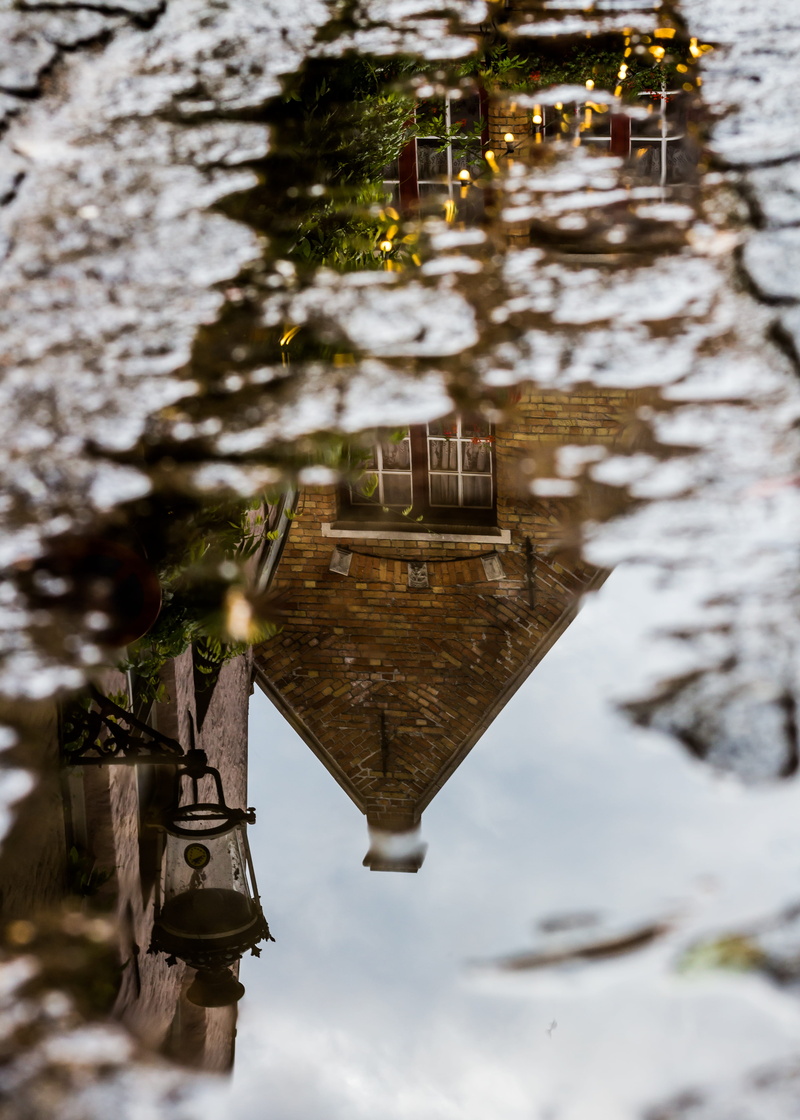 day, nature, street, trip, selective focus, built structure, outdoors, focus on foreground, cold temperature, high angle view, daytime, architecture, after the rain