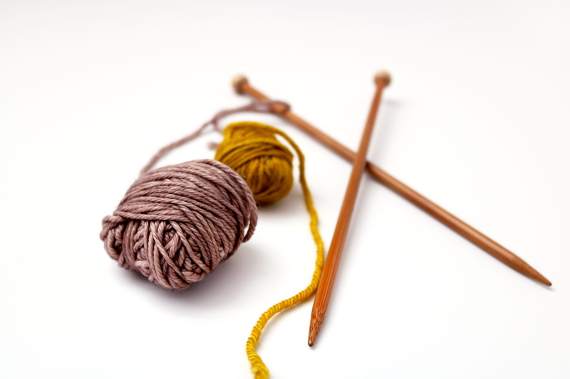 knitting needle, sewing needle, yarn, craft, knit, studio shot, winter, knitting, knitted, softness, ochre, textile, indoors, wood - material, wood, art and craft