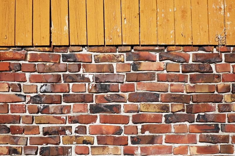 built structure, brick, wall, construction material, norway, textured, old, brick wall, day, yellow, no people, architecture, weathered, repetition, brown