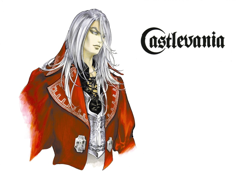 ayami kojima, 1080P, vampire, juste belmont, art, castlevania, guy, long white hair, collar