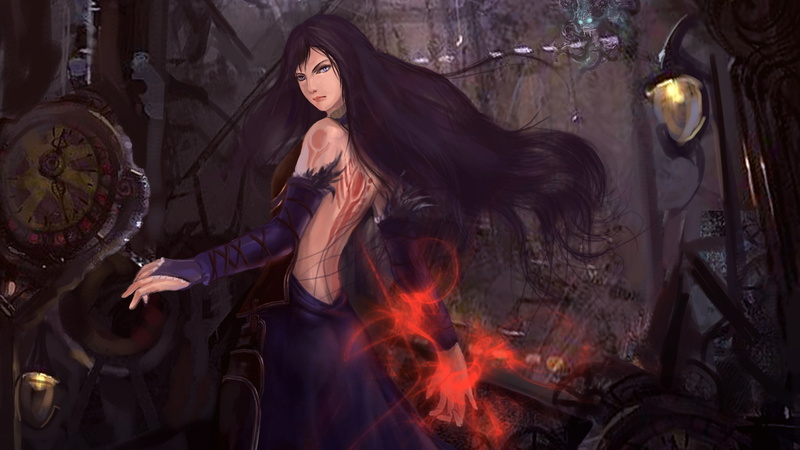 fantasy art, video games, Castlevania, Castlevania: Order Of Ecclesia, 2K, video game girls, magic, Shanoa (Castlevania)