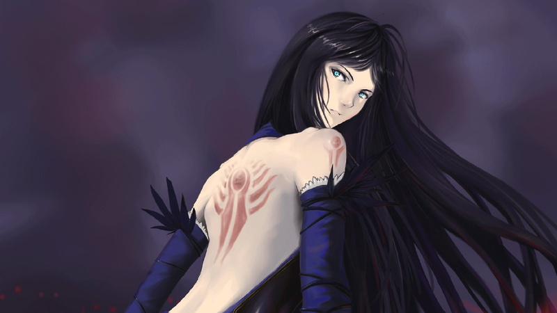 Woman, Video Game, Blue Eyes, Castlevania: Order Of Ecclesia, Fantasy, Shanoa (Castlevania), Tattoo, Castlevania, Long Hair, Artwork, Black Hair, 1080P