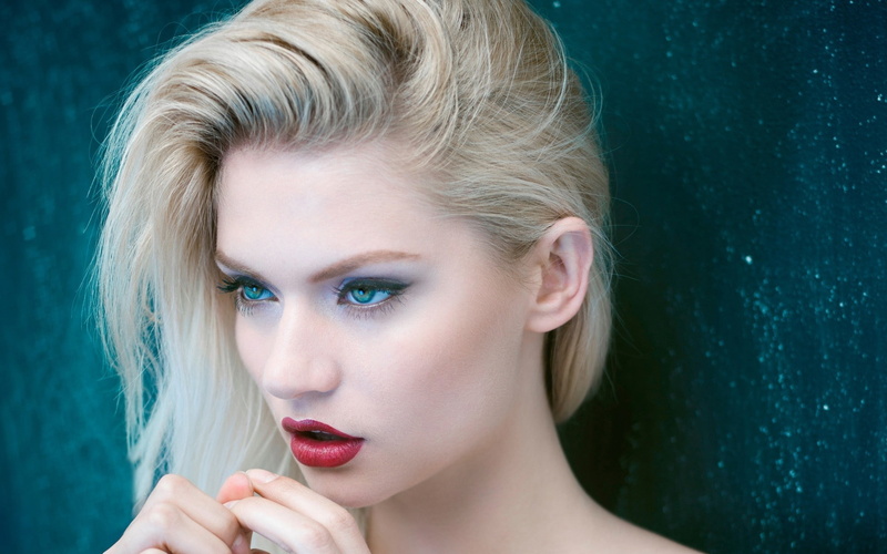 Lipstick, Models, 1080P, Model, Face, Blonde, Martina Dimitrova, Blue Eyes, Girl