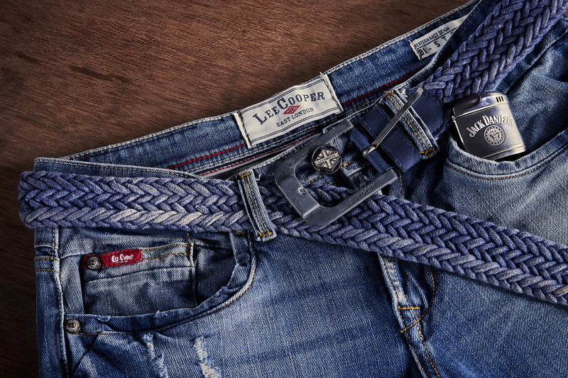 casual clothing, advertising, textile, jeans, no people, communication, text, personal accessory, leecooper, still life, denim, 5K, photography, belt