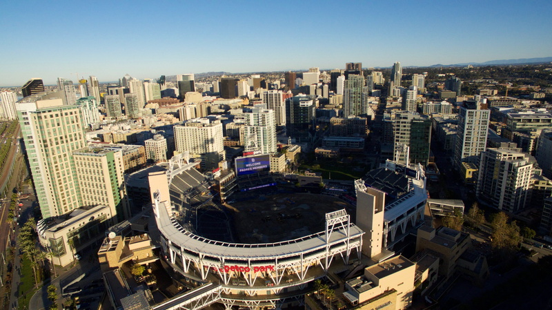 cityscape, petco park, baseball, office, high angle view, padres, san diego, day, nature, city, buildings, architecture, gaslamp, no people, dji pahntom