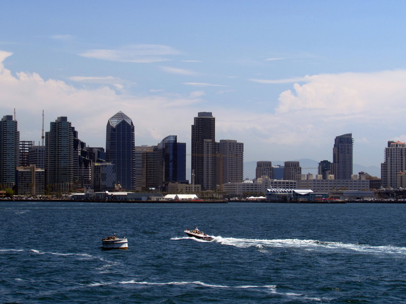 landscape, california, waterfront, nautical vessel, harbor, built structure, sky, cityscape, cloud - sky, san diego skyline, yacht, urban skyline, office building exterior