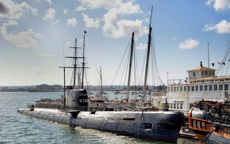 transportation, california, ship, maritime museum, nautical Vessel, moored, travel, outdoors, sailing Ship, mode of transportation, navy, sailing, water