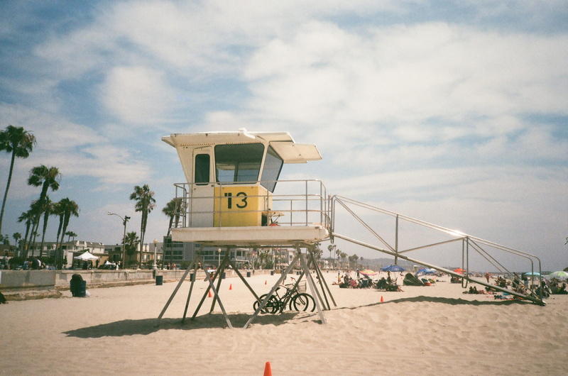 sea, lifeguard, security, vacation, hut, 13, architecture, film, umbrellas, san diego, cloud - sky, mission bay, outdoors, palm trees, safety, land, day