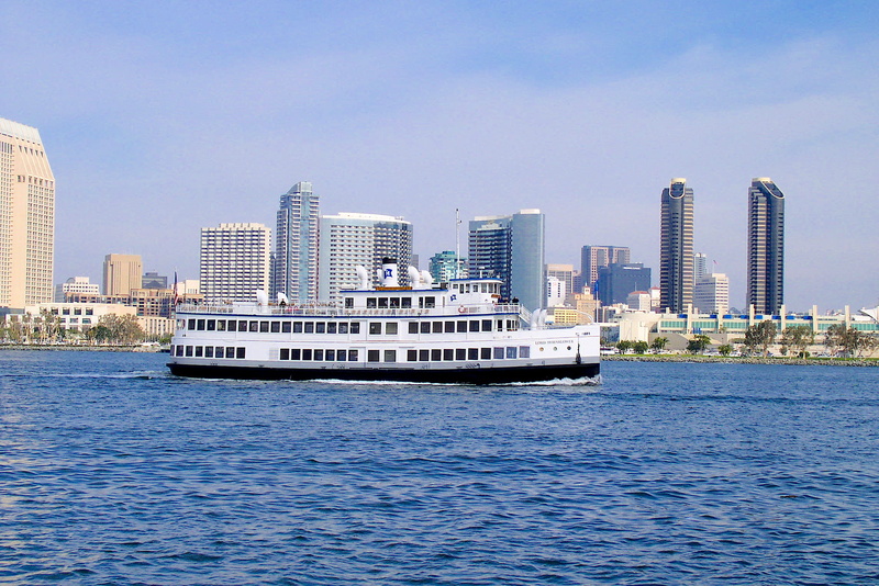 landscape, nautical vessel, ship, sky, sandiego, building, nature, united states, architecture, city, outdoors, cruise ship, building exterior, water, sea