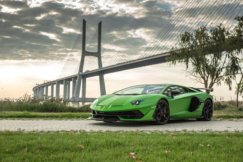 bridge, Aventador SVJ, Aventador, 4K, SVJ, Lamborghini, supercar, Lisbon, 2018