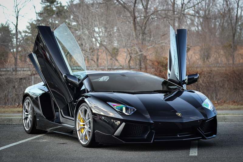 black color, stationary, silver colored, land vehicle, wealth, plant, lambhorgini, tree, strip, nature, steering wheel, Parking, lp700-4, mode of transportation