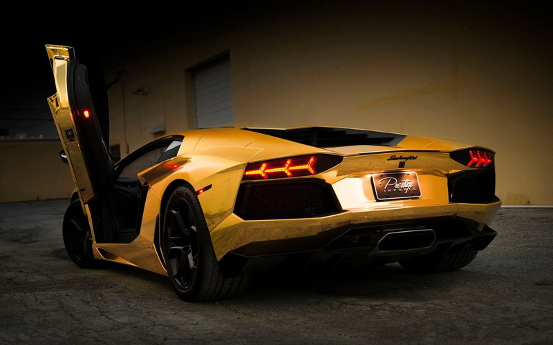 gold, 1080P, Lamborghini Aventador, Lamborghini, car, supercars, Italian Supercars