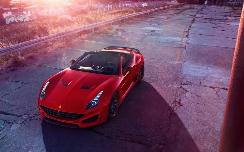 1080P, outdoors, transportation, Ferrari, stationary, land vehicle, road, car, no people, city, mode of transportation, Novitec, marking, high angle view