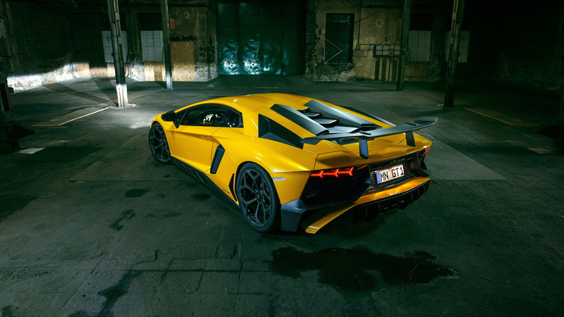 Aventador, 4, Supercar, Yellow, LP, Back, SV, 750, Lamborghini, View, 4K