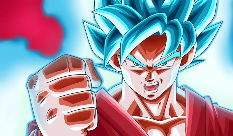 sunlight, pattern, shape, red, blue, focus on foreground, art and craft, Dragon Ball, Dragon Ball Super, 1080P, son, emotion, illustration, Goku, sky