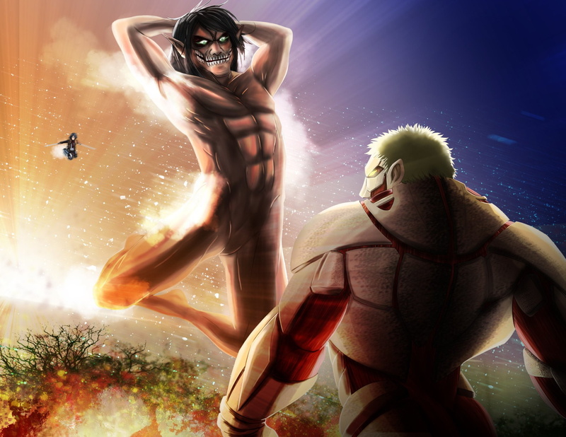 1080P, Attack On Titan, Reiner Braun, Mikasa Ackerman, Eren Yeager, Shingeki No Kyojin, Anime