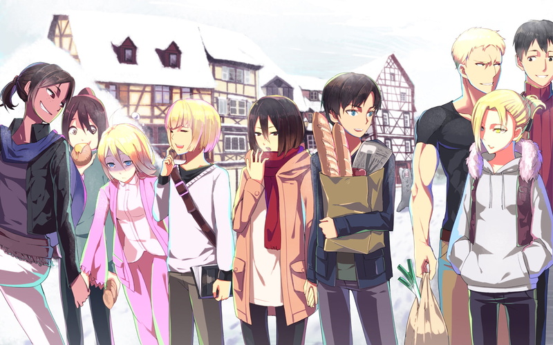 Bertholdt Hoover, Reiner Braun, Attack On Titan, Eren Yeager, Ymir (Attack on Titan), Anime, Annie Leonhart, Sasha Blouse, Mikasa Ackerman, 1080P, Armin Arlert